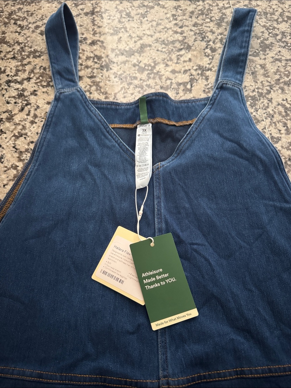 HALARA Dark Blue V-Neck Denim Overalls for Women - Picture 7 of 11